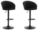 Tabouret de bar DORALIZ Lot de 2 Noir - Textile - 52 x 105 x 54 cm