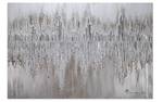 Acrylbild handgemalt Argentic Loom Grau - Silber - Massivholz - Textil - Holz teilmassiv - 120 x 80 x 4 cm