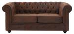 Canapé CHESTERFIELD Marron - Textile - 88 x 72 x 168 cm