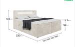 Boxspringbett Aspin Creme - Breite: 160 cm - H4