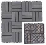 Set de 10 dalles de jardin Alliste Gris - Bois massif - Bois/Imitation - 30 x 30 x 2 cm