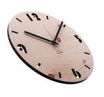 Design Wanduhr Duhrchbruch Zirbe rund Beige - Holzwerkstoff - Holz teilmassiv - 30 x 30 x 4 cm