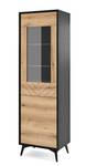 Armoire vitrine DIAMOND W54 Beige - Noir - Bois manufacturé - Matière plastique - 54 x 179 x 39 cm