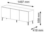 Tv lowboard RAVENNA C RTV150 3D Schwarz - Weiß