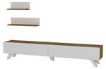 Wohnwand Amerika Weiß Walnuss Weiß - Holzwerkstoff - 180 x 32 x 29 cm