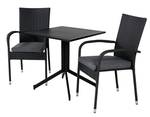 Gartenmöbel-Set Way Schwarz - Rattan - 70 x 72 x 70 cm