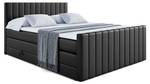 Boxspringbett EDITA-Z KING Hochglanz Schwarz - Breite: 140 cm