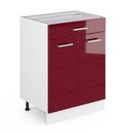 Meuble bas R-Line 60cm bordeaux /blanc Bordeaux brillant - Blanc