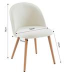 Lot de 2 chaises MACARON Blanc - Textile - 51 x 76 x 55 cm