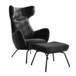 Fauteuil avec repose-pieds LOTTE Noir