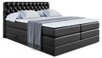 Boxspringbett BOXI8 KING Hochglanz Schwarz - Breite: 160 cm