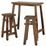 Set de bar esprit brocante Marron - Bois massif - 40 x 100 x 90 cm