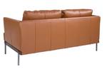 in 2-Sitzer-Sofa mit Stahlbeinen Leder