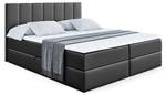 Boxspringbett MOETI Hochglanz Schwarz - Breite: 140 cm - H4