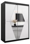 Armoire à portes coulissantes Boliwia Noir - Blanc - Largeur : 150 cm - 2 porte