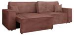 Sofa Karl Cord mit L-Funktion Altrosa