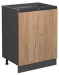 Meuble bas de cuisine R-Line 39714 Anthracite - Imitation chêne truffier de sonoma