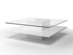 Table basse ISANIA Blanc - Verre - 100 x 38 x 100 cm