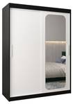 Armoire à portes coulissantes promo t2 Noir - Blanc - Largeur : 150 cm - 2 porte