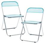 Lot de 2 chaises pliantes Pornainen Bleu clair