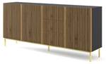 Sideboard RAVENNA F SB200 3D3D Schwarz - Braun - Gold