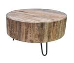 Table basse  Melbourne Beige - Bois massif - 70 x 38 x 70 cm