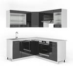 Cuisine en angle Fame-Line 34464 Anthracite brillant - Blanc