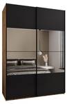 Armoire Lux 4 Noir - Imitation chêne - Largeur : 170 cm