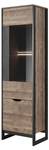 Vitrine ARDEN Braun - Grau - Holzwerkstoff - 56 x 195 x 39 cm