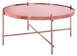 Table basse Ø 75x35cm cuivre en métal Rose foncé - Verre - Métal - 75 x 35 x 75 cm