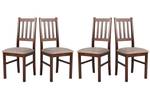 Stuhl BOS 4 (4er Set) Beige - Nussbaum Dunkel Dekor - 4er Set