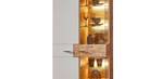 Vitrine Valente 2 Grau - Holzwerkstoff - Holzart/Dekor - 75 x 202 x 38 cm