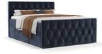 Boxspringbett Marigold mit Latex-Topper Blau - Breite: 200 cm