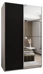 Armoire Lux 3 Noir - Argenté - Blanc - Largeur : 160 cm