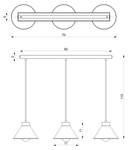 Lampe à suspension RIAN Profondeur : 70 cm