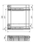 Flaschenregal seitlich ausziehbar Titane Grau - Metall - 16 x 45 x 53 cm