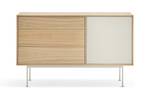 Buffet design Yoko Blanc - En partie en bois massif - 128 x 80 x 45 cm