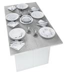 Table à rallonge Garland Blanc et Ciment Gris - Bois manufacturé - 35 x 77 x 120 cm