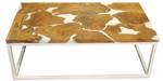 Table basse rectangulaire teck et résine Marron - Porcelaine - 110 x 40 x 60 cm