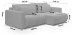 Ecksofa Krewitz Mini Grau