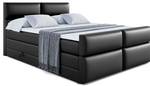 Boxspringbett BOXI3-Z KING Hochglanz Schwarz - Breite: 180 cm