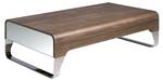 Table basse en bois de noyer et acier Marron - Métal - Bois massif - Bois/Imitation - 120 x 34 x 70 cm
