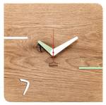 Horloge murale design Kontuhr oak Marron - Vert - Bois/Imitation - En partie en bois massif - 30 x 30 x 4 cm