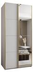 Armoire Lux 3 Doré - Blanc - Largeur : 120 cm