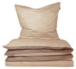 Wende-Bettwäscheset Feinbiber Doubleface Beige - 155 x 220 cm