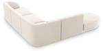 Ecksofa MILEY 6 Sitzplätze Hochglanz Beige