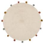 Kinderteppich ARLEKIN mit Pompons Beige - Naturfaser - 90 x 1 x 90 cm