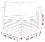 Garten Ecksofa 3028565-16 (2er Set) Braun - Dunkelgrau - Grau