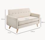 2 Sitzer Sofa 839-958V01BG Beige - Textil - 71 x 82 x 134 cm