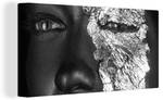 Leinwandbilder 160x80 Frau - Silber - Textil - 160 x 80 x 2 cm